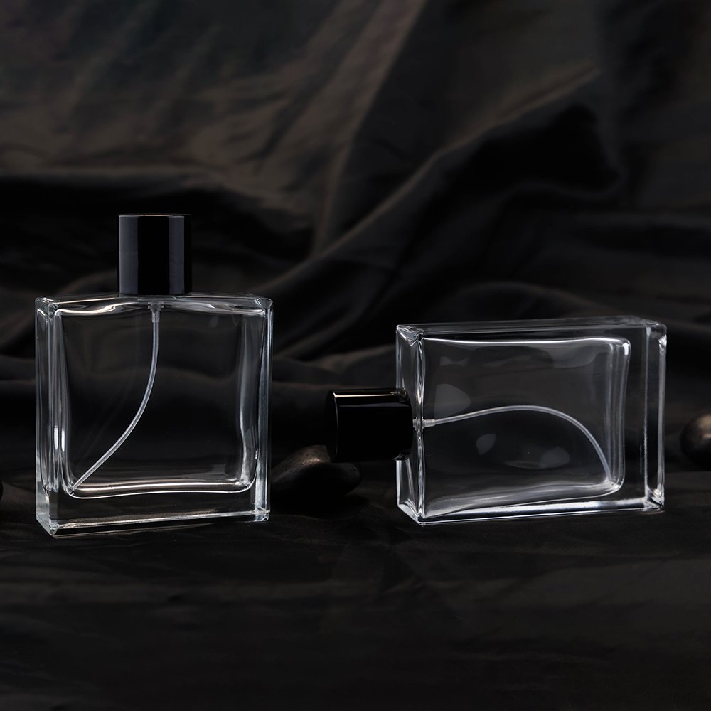 Luxury 30ml/50ml/100ml clear glass perfume bottle Rectangular men's perfume spray bottle