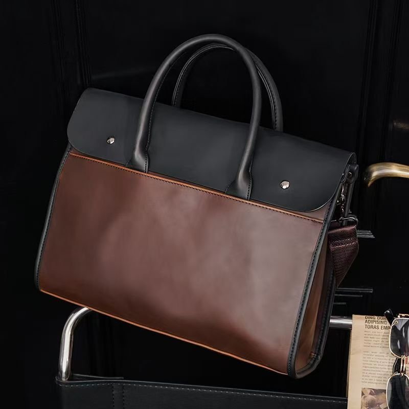 Handbag male briefcase Casual business single shoulder crossbody bag fashion brand new horizontal leather men's office bag