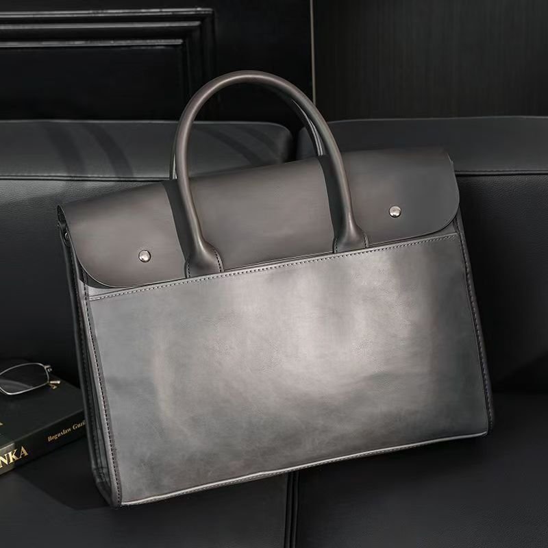 Handbag male briefcase Casual business single shoulder crossbody bag fashion brand new horizontal leather men's office bag