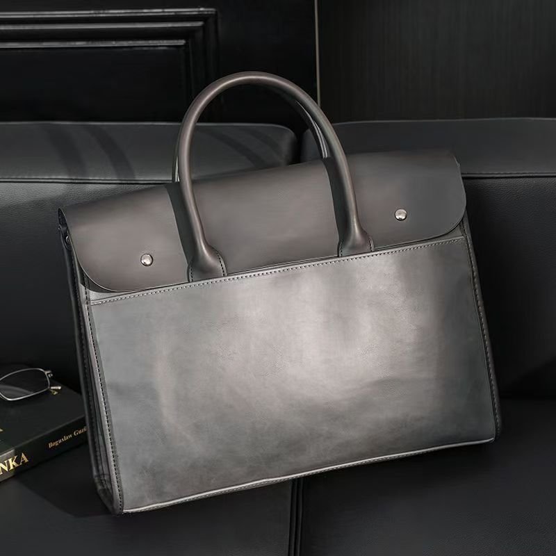 Handbag male briefcase Casual business single shoulder crossbody bag fashion brand new horizontal leather men's office bag
