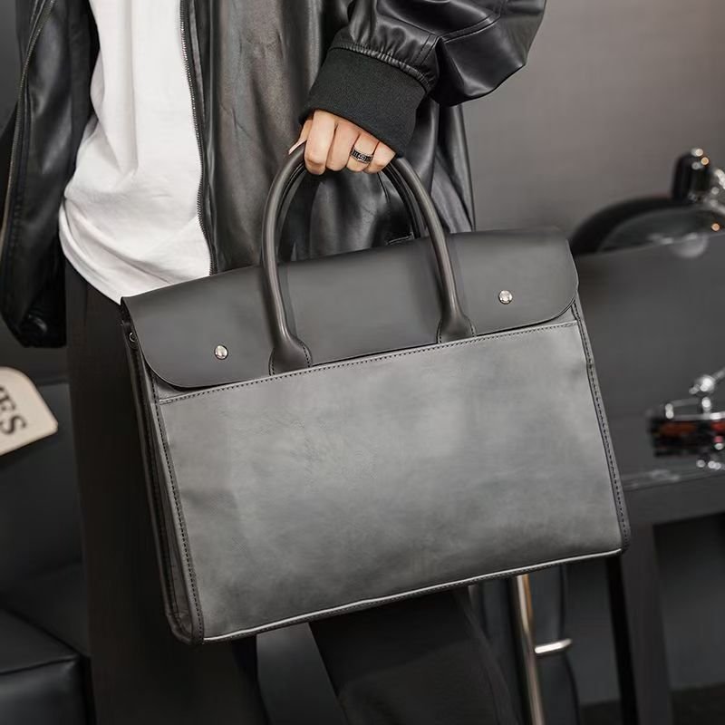 Handbag male briefcase Casual business single shoulder crossbody bag fashion brand new horizontal leather men's office bag