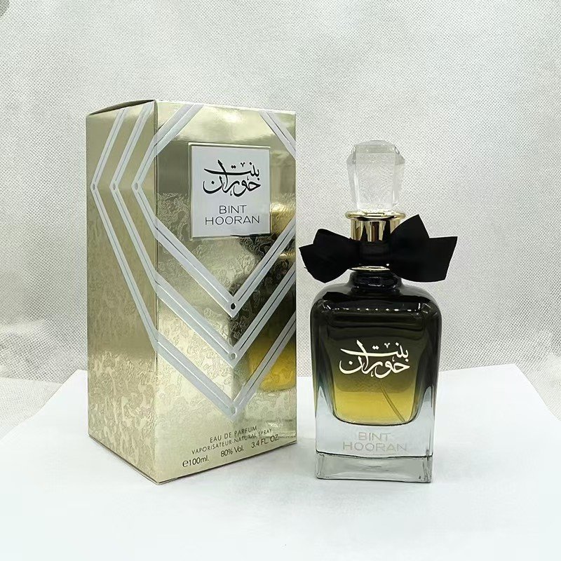 Dubai Luxury 100ml Men's Arabic Oud Perfume Body Spray High Quality Strong Scent Black Bow Tie Style Middle East Inspired Oil