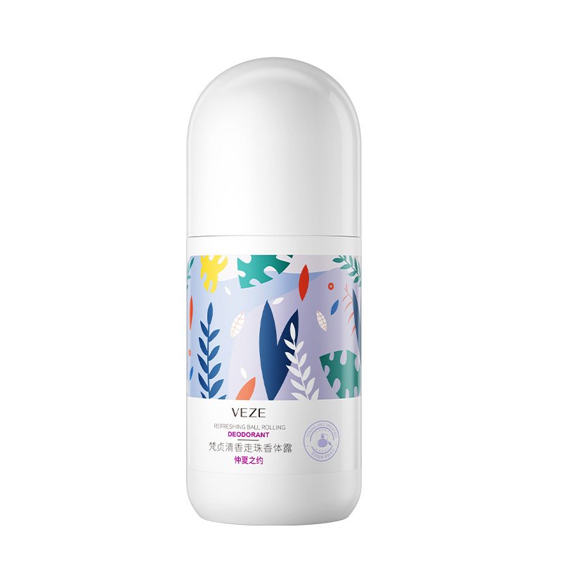 OEM VEZE private label 50ML Blue Lotus herbal plant natural Fragrance long lasting hot summer skin care roll on Deodorant