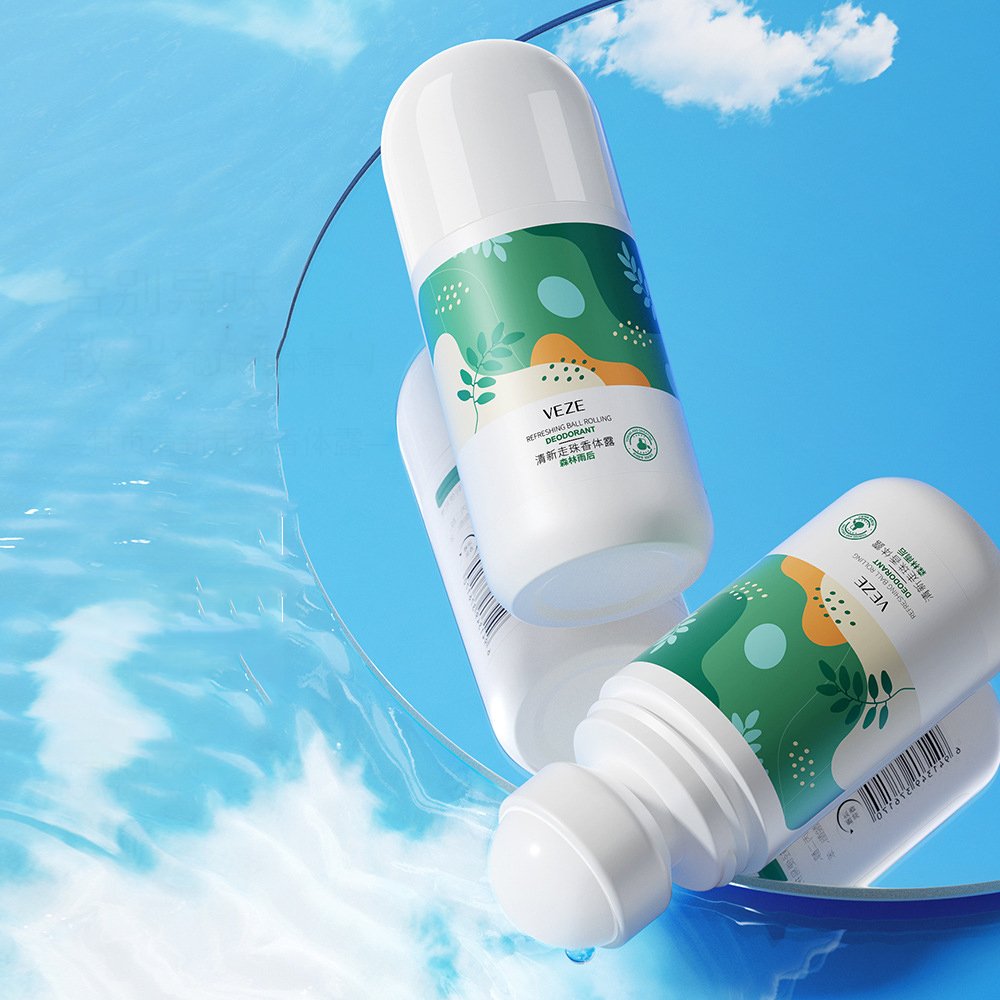 OEM VEZE private label 50ML Blue Lotus herbal plant natural Fragrance long lasting hot summer skin care roll on Deodorant