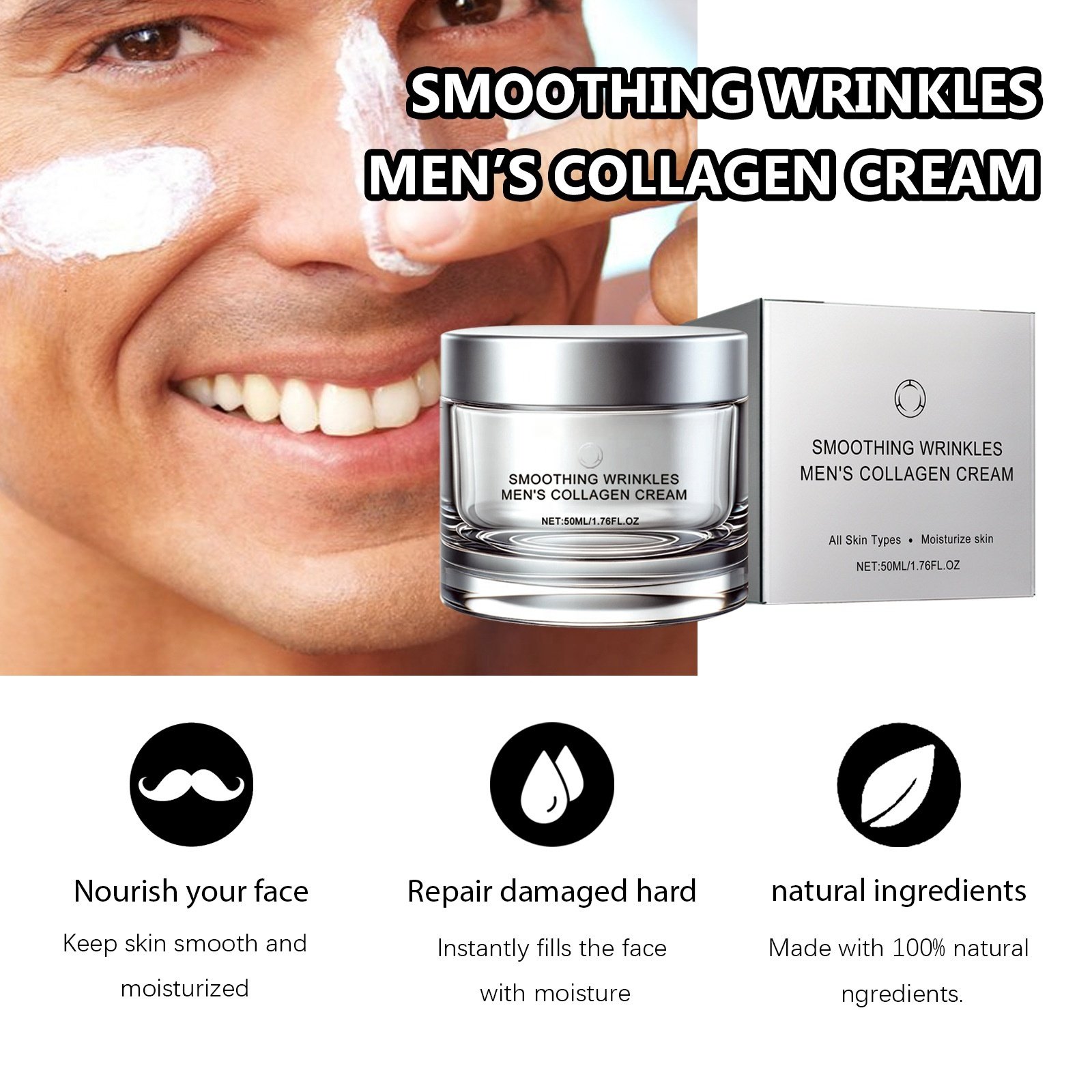 Factory Wholesale OEM Men's Collagen Cream - Anti-Aging, Hydrating, Firming & Brightening Facial Moisturizer Cream