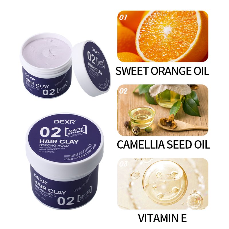 Private Logo Vitamin E Repairing Hair Wax Private Label Organic Tea Tree Oil Fashion Men'S Styling Mud Vegan Matte Clay
