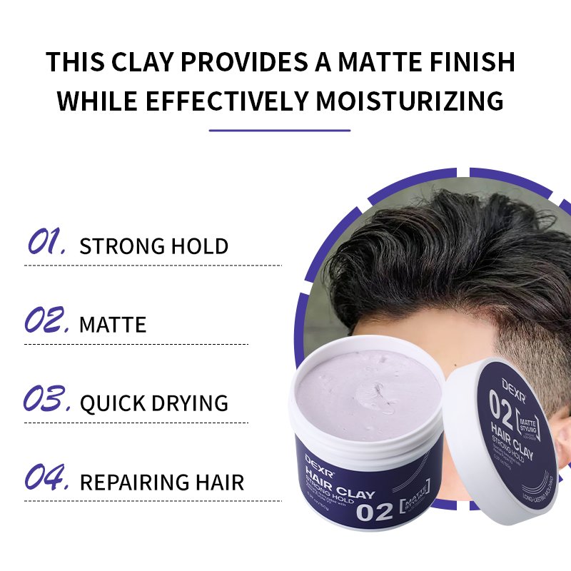 Private Logo Vitamin E Repairing Hair Wax Private Label Organic Tea Tree Oil Fashion Men'S Styling Mud Vegan Matte Clay