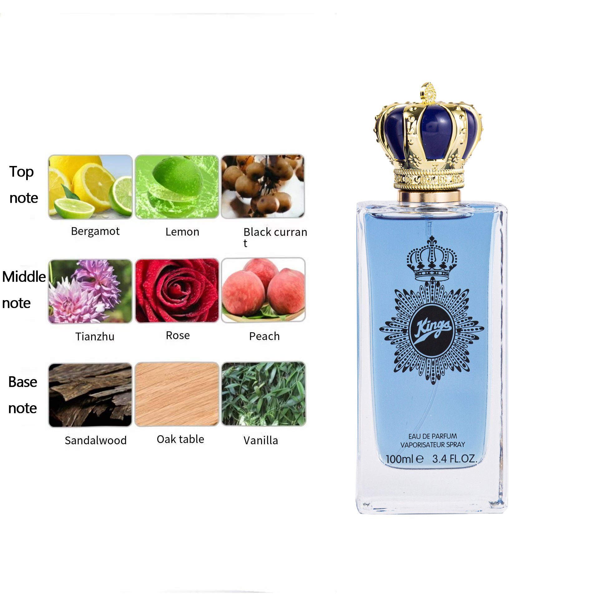 100Ml High-quality Perfume Dubai Royal Crown Long Lasting Light Fragrance Vietnam Arabic Perfume For Men Women Wholesale