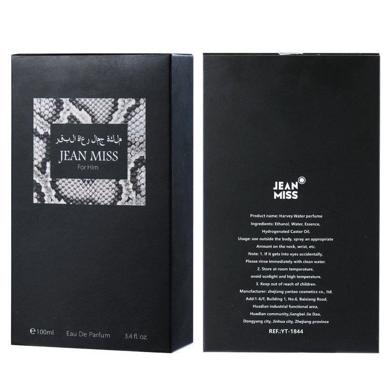 Long-Lasting 100ml EDT Men's Water Cologne and Eau de Toilette Pheromone Wholesale for Cross-Border Export Glass Body Perfume