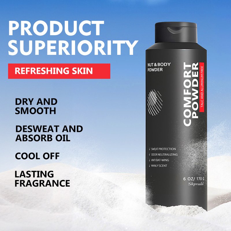 Private Label Men Talcum Powder Refreshing Skin Deodorant Sweat Remover Oil Absorber Organic Vegan Talcum Powder Antiperspirant