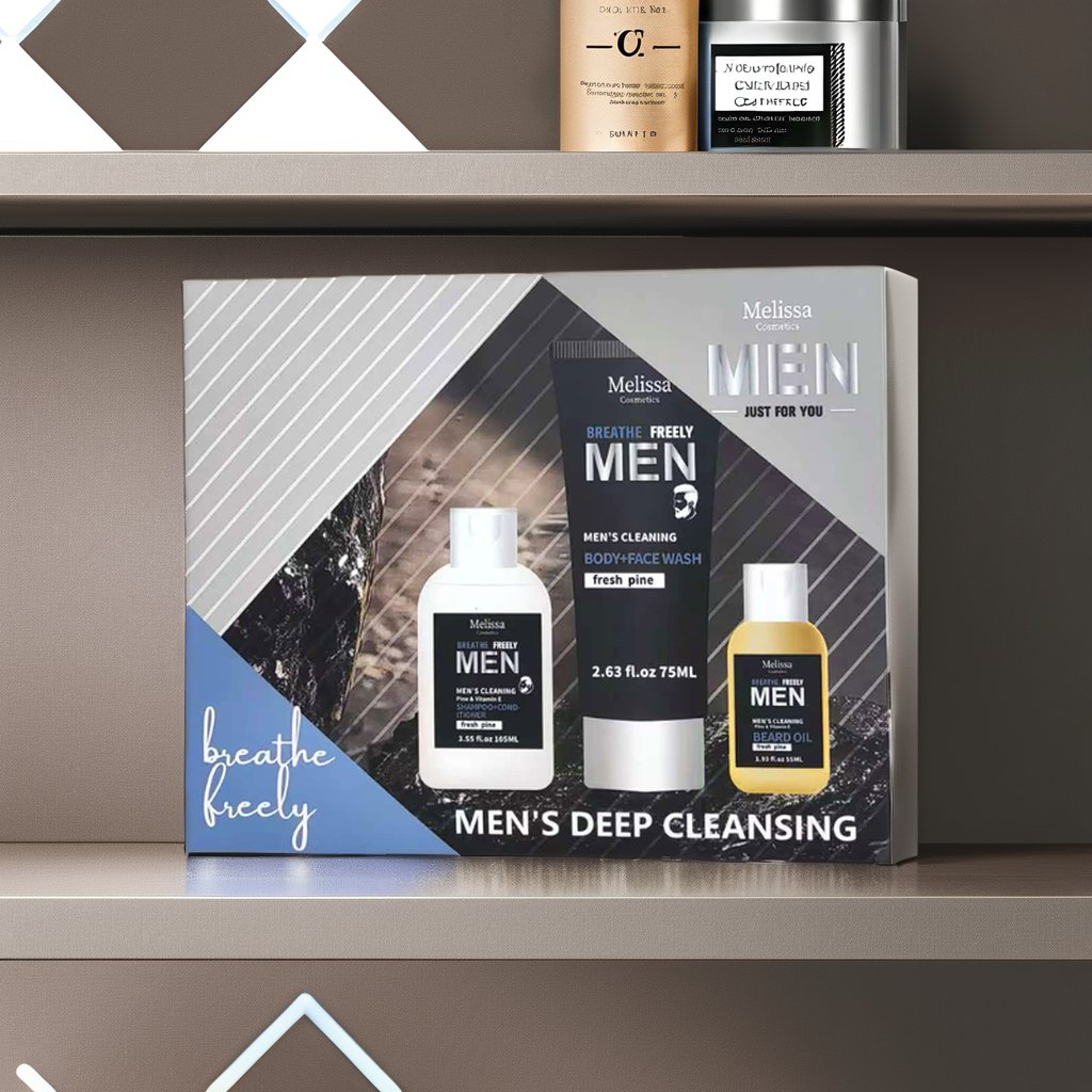 Private Label Vegan Organic Korean Male Skincare Set Men's Facial Kit Whitening Feature Beard Cleaning Moisturizing Face Care
