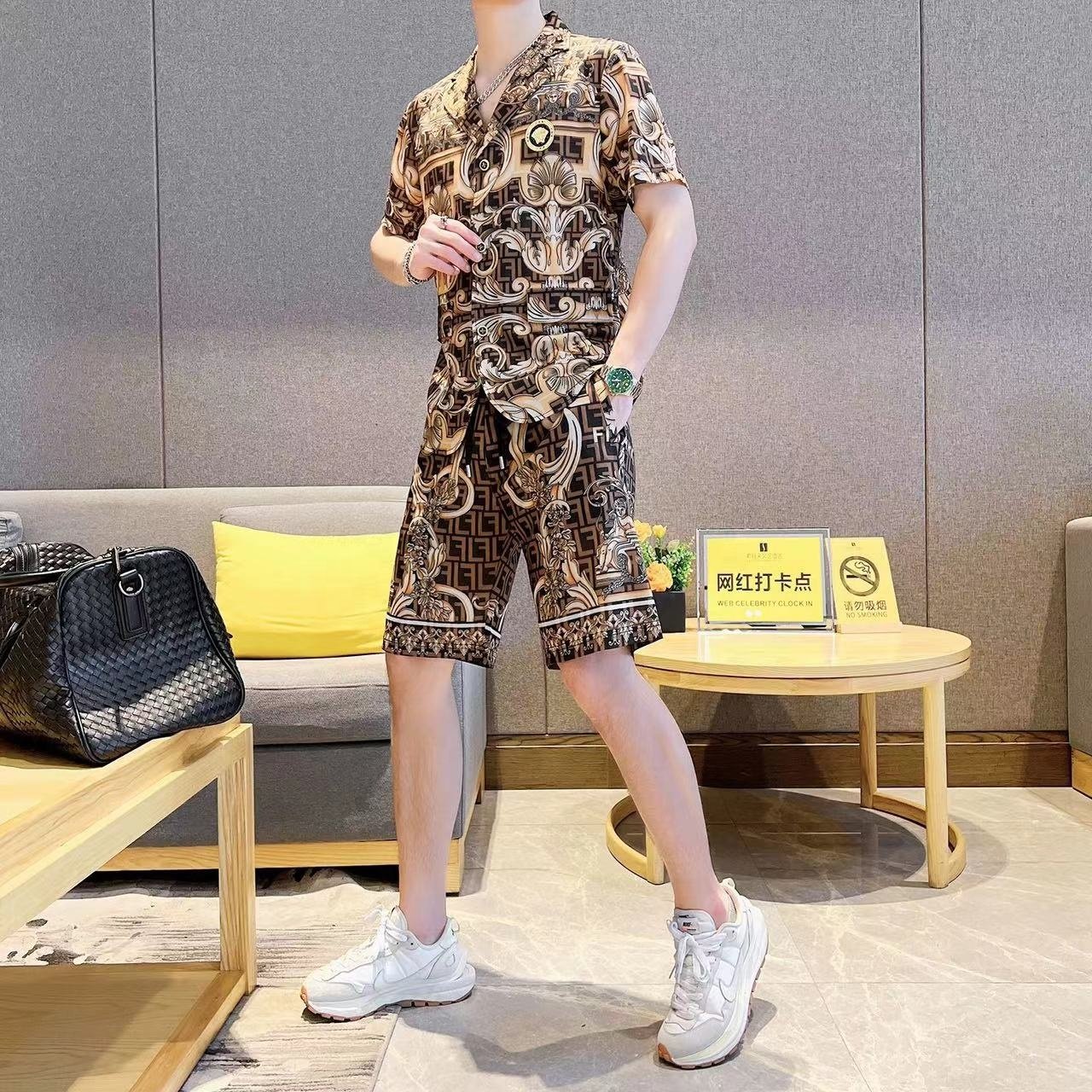 2024 Wholesale high quality custom casual adult short sleeve OEM extra large men's T-shirt shorts set