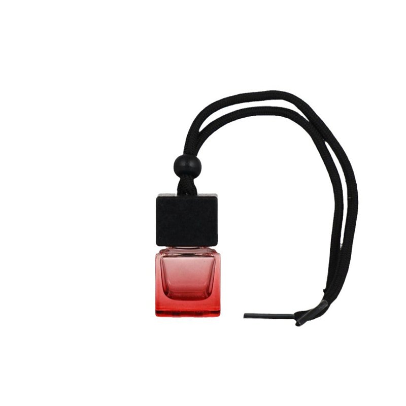 8ml Black Car Perfume Bottles Empty Refillable Air Freshener Hanging Aromatherapy Fragrance Diffuser Wood Cap Car Essential Oils