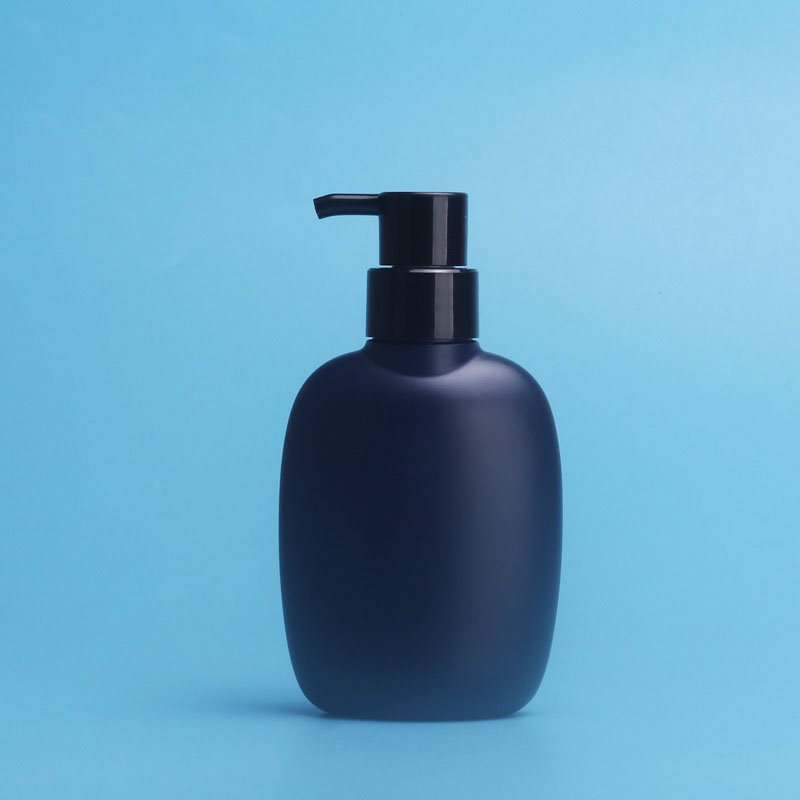 Men's black 180ml plastic lotion bottle with pump or screw cap for skincare cosmetic packaging