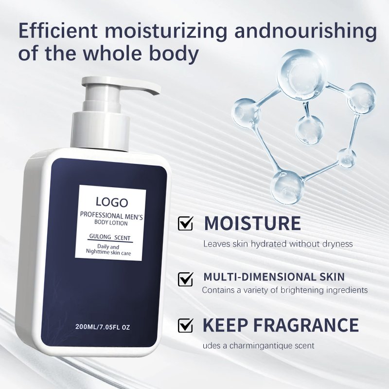 Private label body lotion daily dry skin care men's moisturizing cologne scent men's moisturizing body lotion