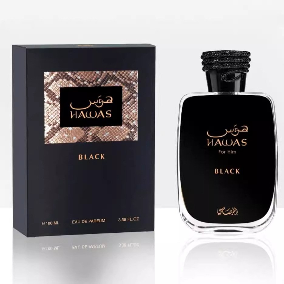 HOT SALE 1:1 Men's Eau De Parfum 100ml High Quality Long Lasting Popular HAWAS BLACK Men's perfume