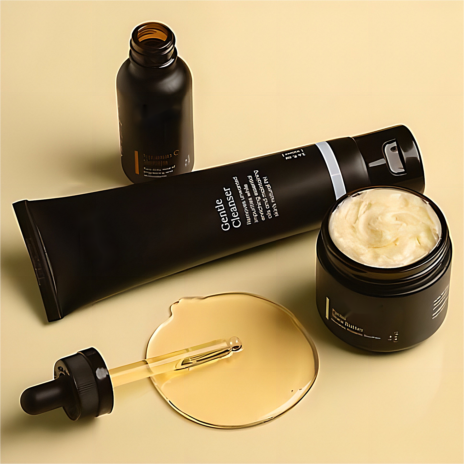 Private Label Natural Organic Vegan Anti Aging Products Facial Skincare Cream Serum Cleanser 3 pieces Mens Skin Care Set