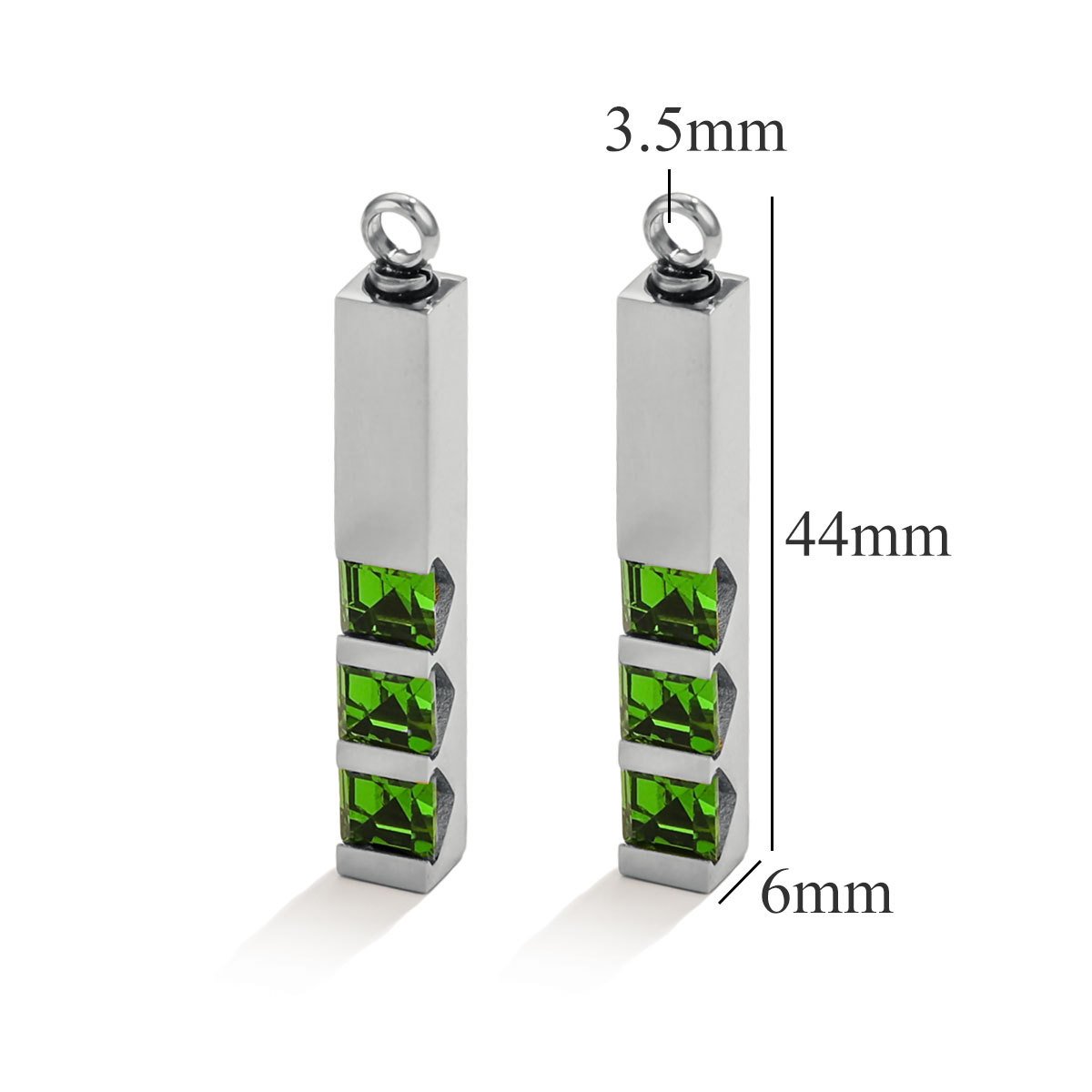 Stainless Steel Luxury Perfume Pendant DIY Red Zircon Pendant Gold Rotating Straight Bar Pendant Necklace