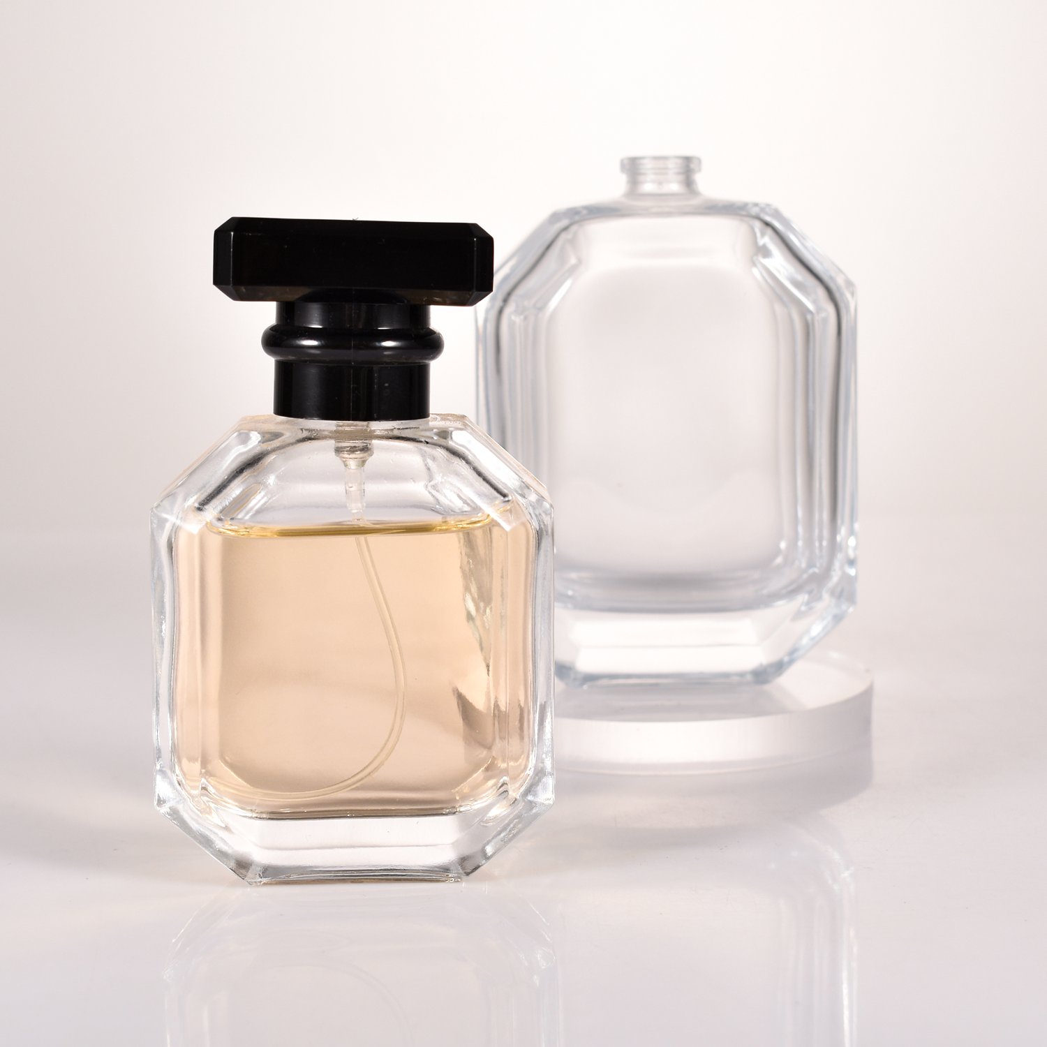 Wholesale New 30ml Luxury Square Perfume Spray Glass Bottle 1oz Cuboid Cologne sample bottles for men