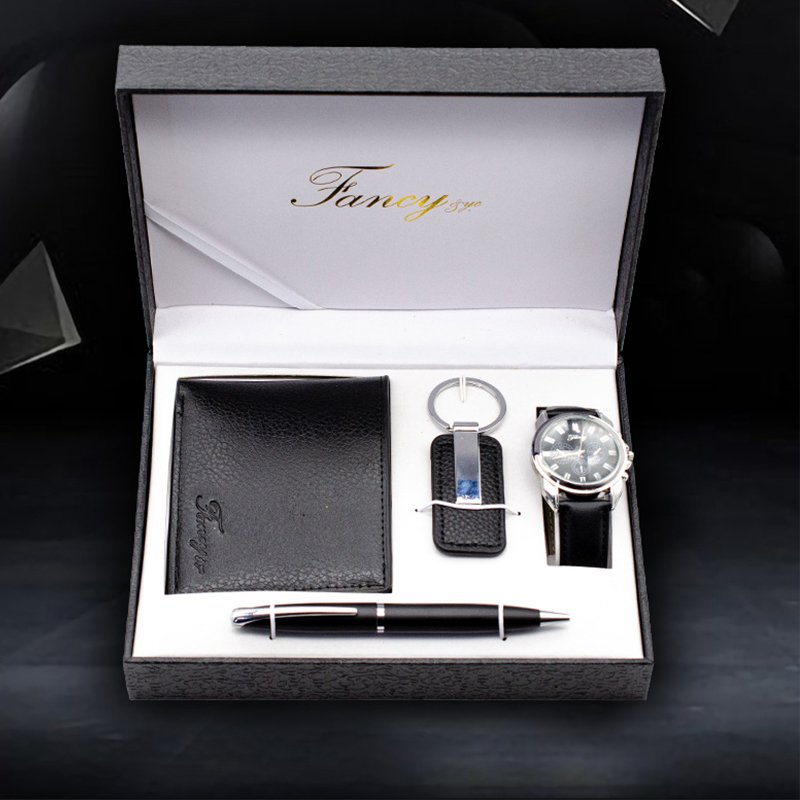 Valentine's Day gift set waterproof watch wallet keychain pen four-piece set of men's business companion gifts