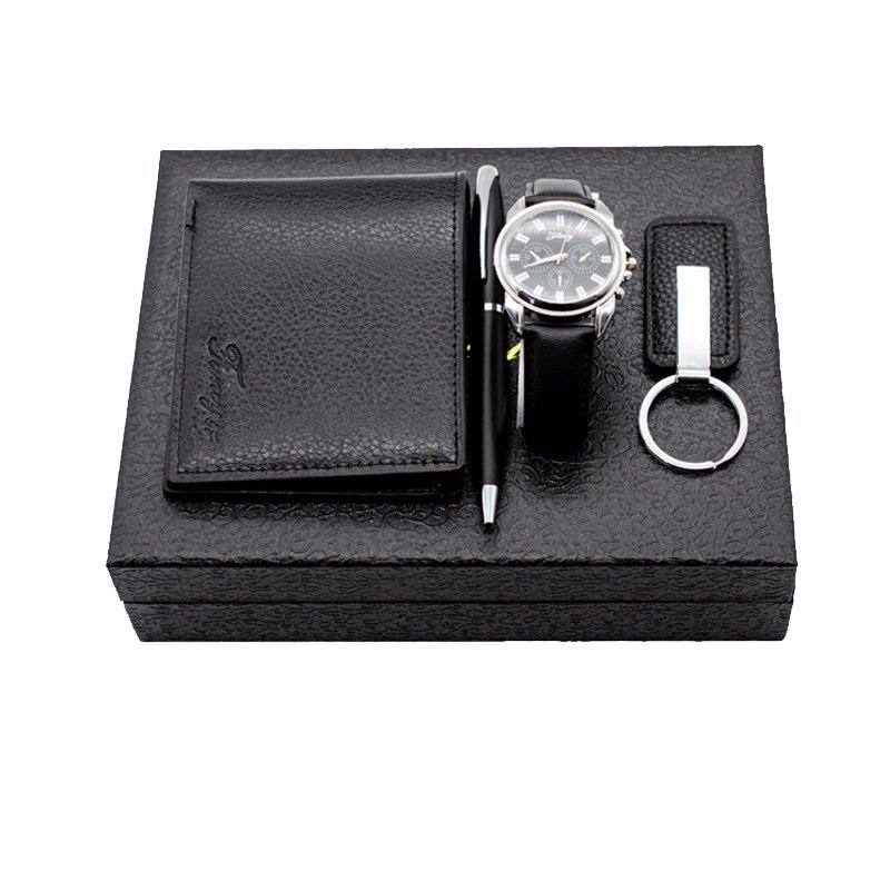 Valentine's Day gift set waterproof watch wallet keychain pen four-piece set of men's business companion gifts