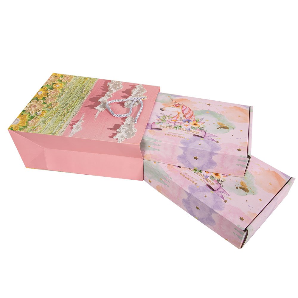 Biodegradable Kraft Paper Box Colorful Design Christmas Gift Packaging Eco-friendly Box