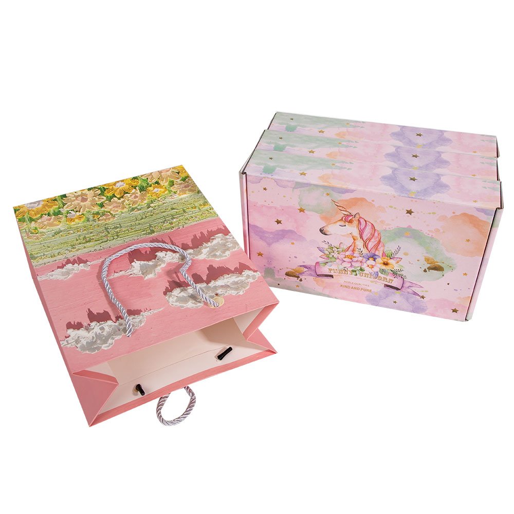 Biodegradable Kraft Paper Box Colorful Design Christmas Gift Packaging Eco-friendly Box