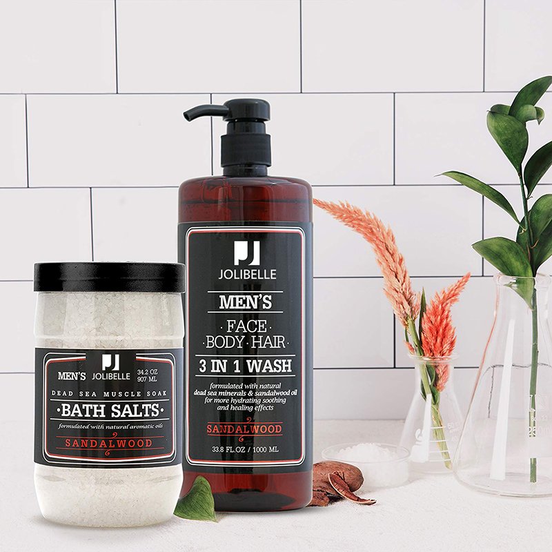 Private Label Natural Fresh Cool Hydrating Soothing Softness Men's Face Body Hair 3 in 1 Shampoo Wash Shower Gel
