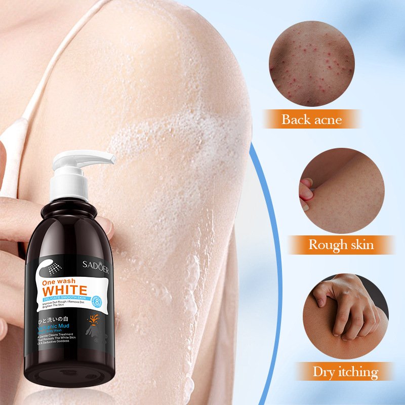 260ml Private Label Brightening Skin Volcanic Mud Body Wash Bleach Whitening Shower Gel