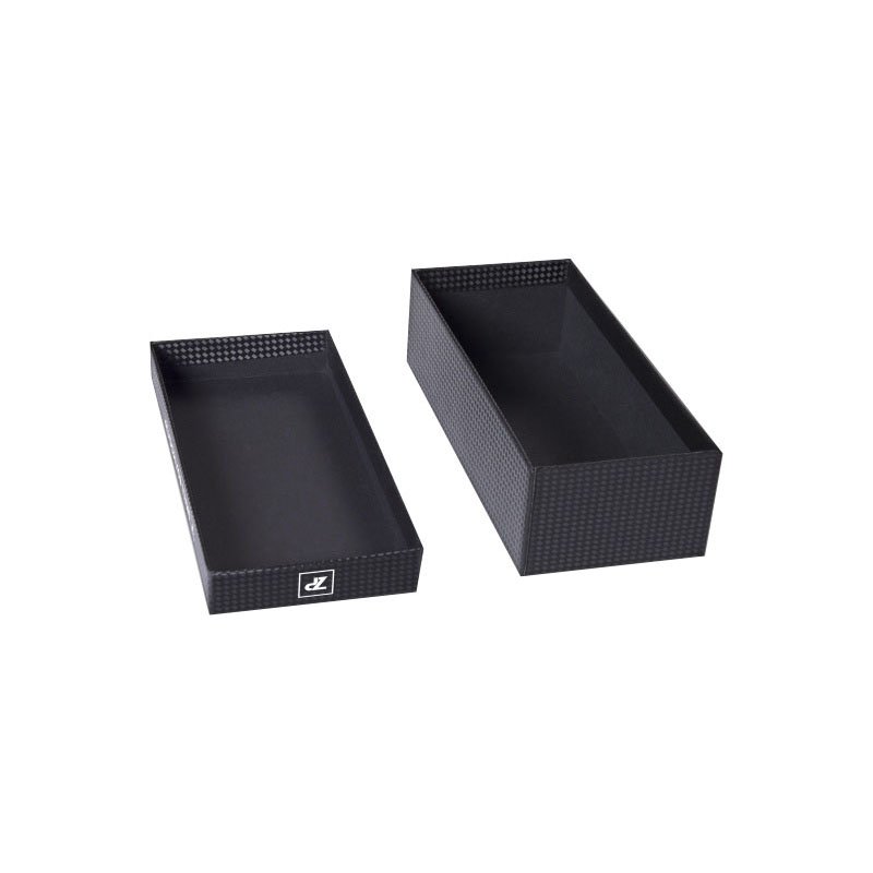 Customized Black Base and Lid Paper Cardboard Box For Perfume Set Men's Purse Box Packaging
