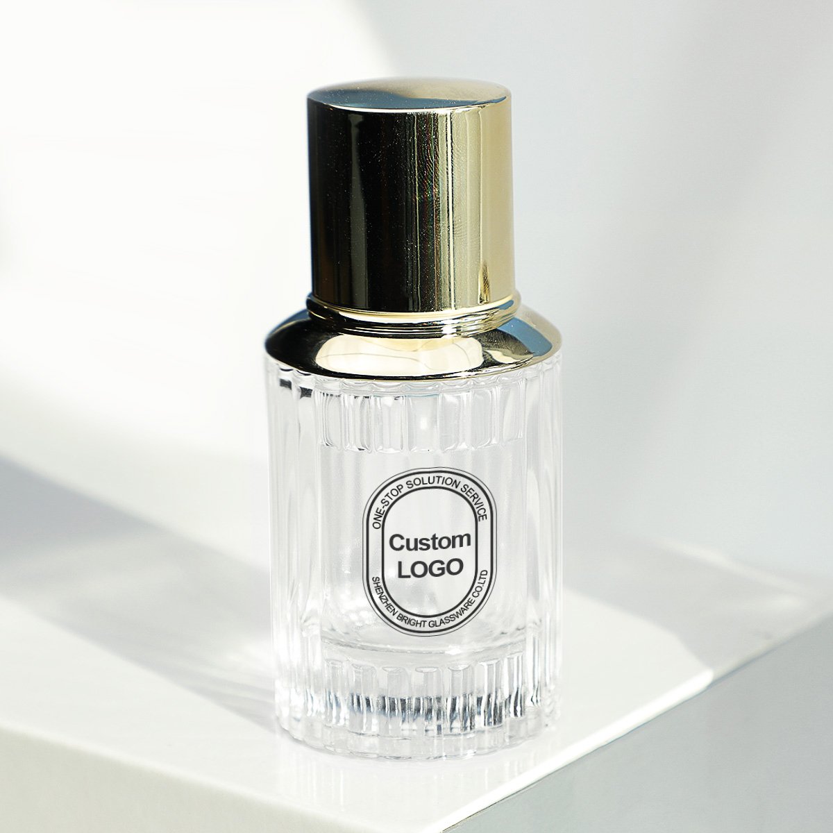 Free Sample Luxury Stripe-Shaped Cylinder Glass Men's Perfume Bottle Custom Logo 50ml 100ml 150ml Empty Perfume Glass Bottles