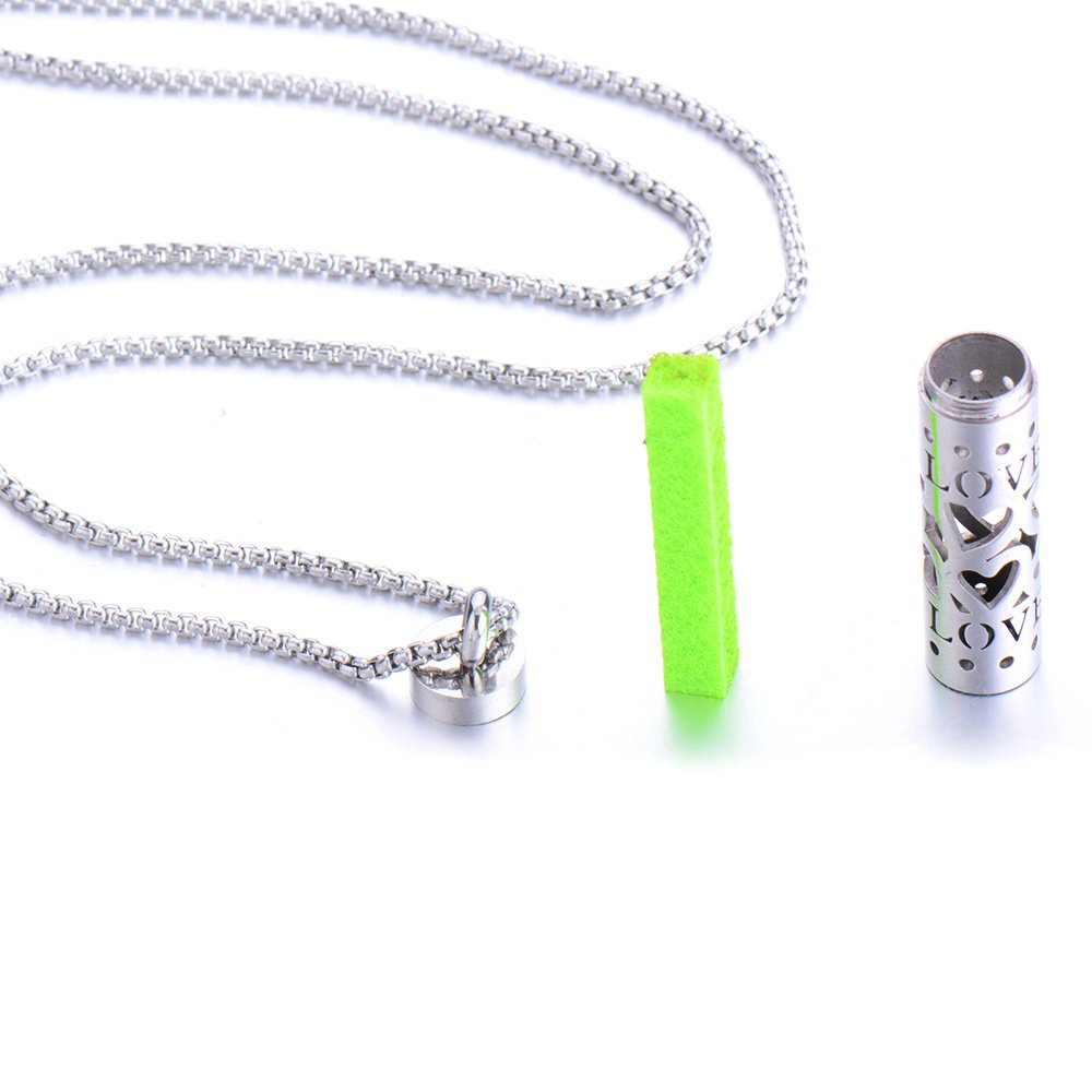 Aromatherapy Perfume Bottle Charm Necklace Skeleton Cylinder Pendant Custom Fashion Jewelry Necklaces For Women