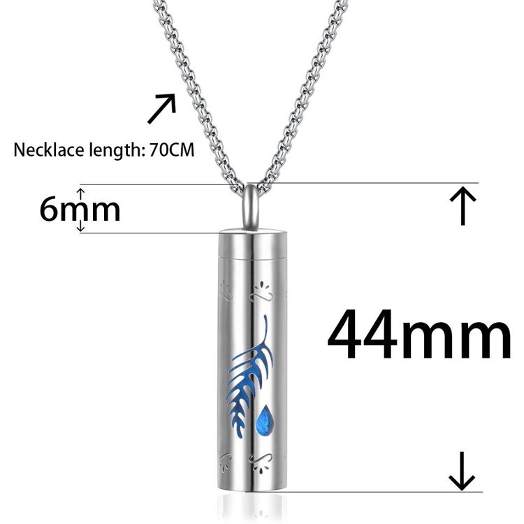 Aromatherapy Perfume Bottle Charm Necklace Skeleton Cylinder Pendant Custom Fashion Jewelry Necklaces For Women