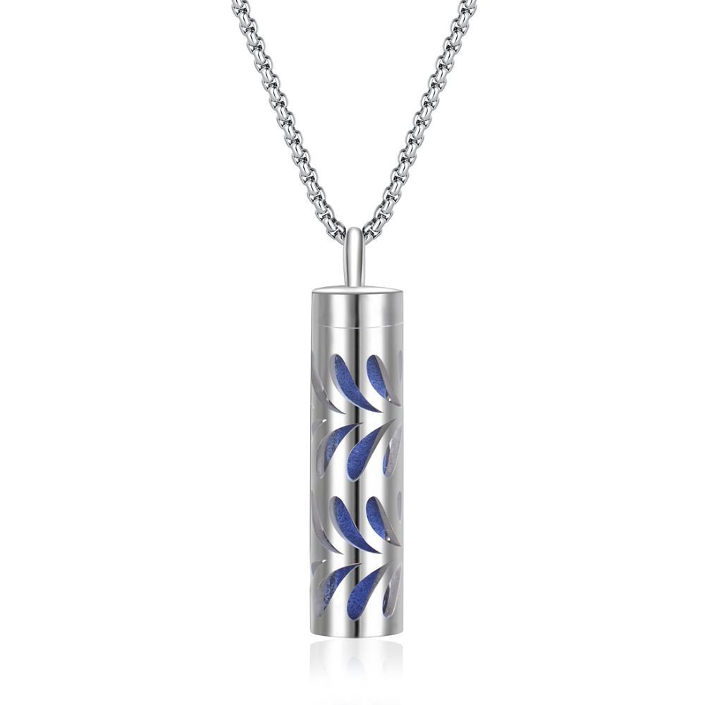 Aromatherapy Perfume Bottle Charm Necklace Skeleton Cylinder Pendant Custom Fashion Jewelry Necklaces For Women