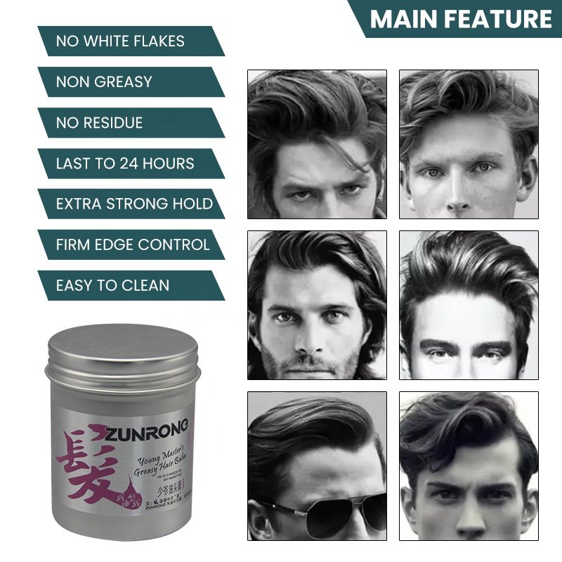 Factory Wholesale Private Label Men's Shine Matte Barber Hair Pomade Wax Clay Edge Control Extra Hold Hair Styling Gel For Men