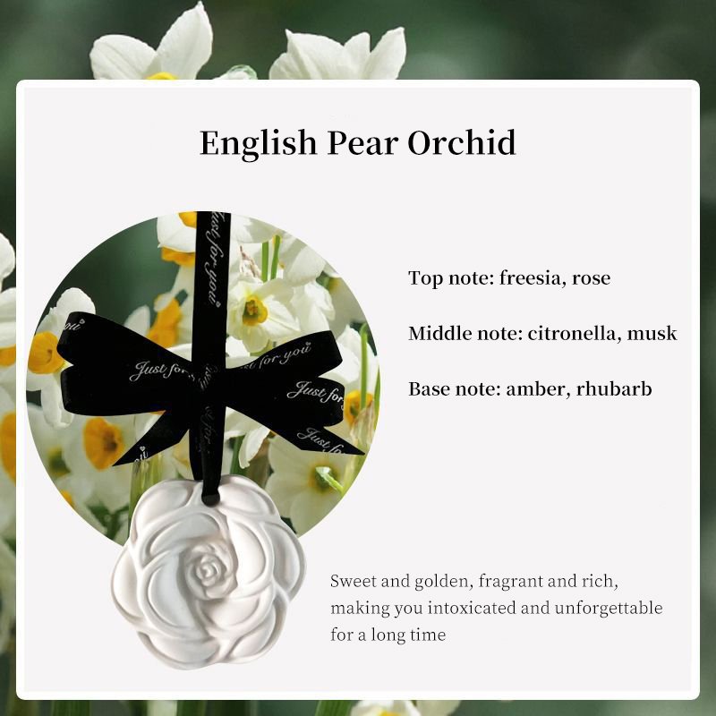 56H Gypsum White Flower Car Hanging Air Freshener Perfume for Car Styling Aroma Fresh Air Purifier Interior Decorations Ornament