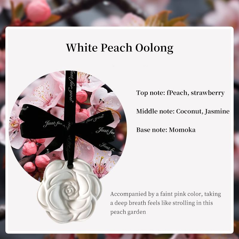 56H Gypsum White Flower Car Hanging Air Freshener Perfume for Car Styling Aroma Fresh Air Purifier Interior Decorations Ornament