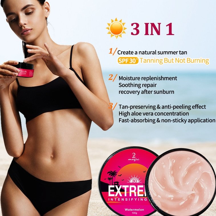 2Bmagic Tanned Gel watermelon peach private label indoor/outdoor tanning creams tanning gel
