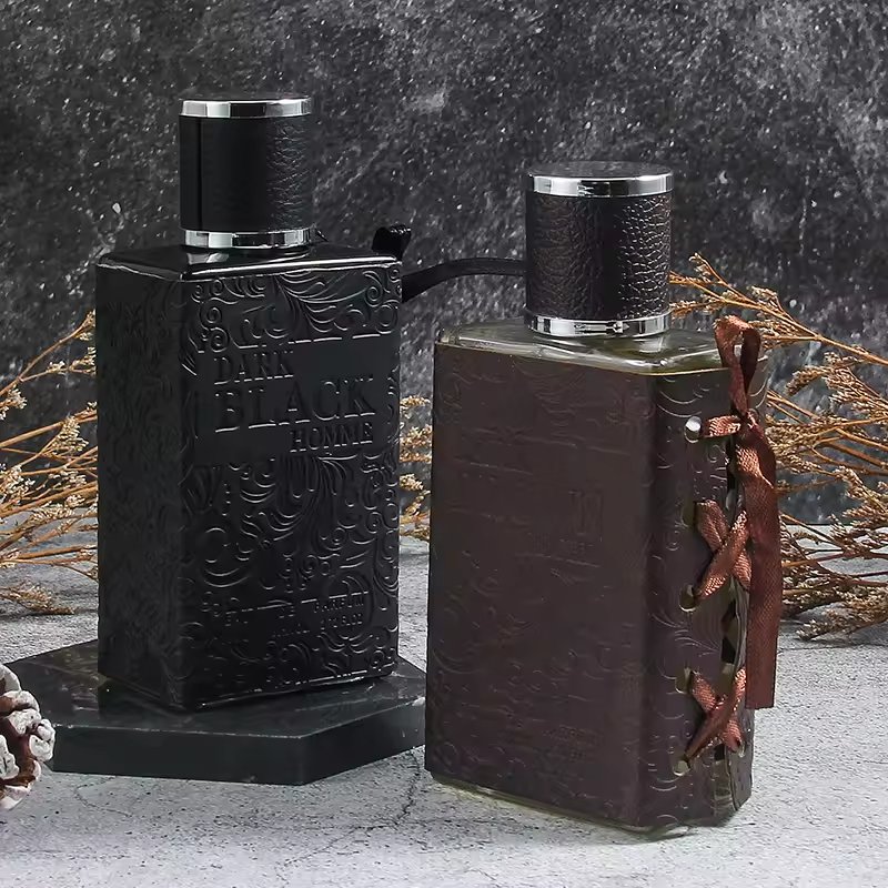 High quality glass perfume bottle leather design custom Arab Middle East men's perfume