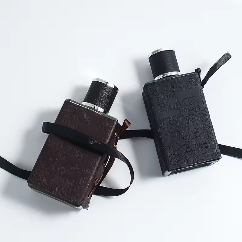 High quality glass perfume bottle leather design custom Arab Middle East men's perfume