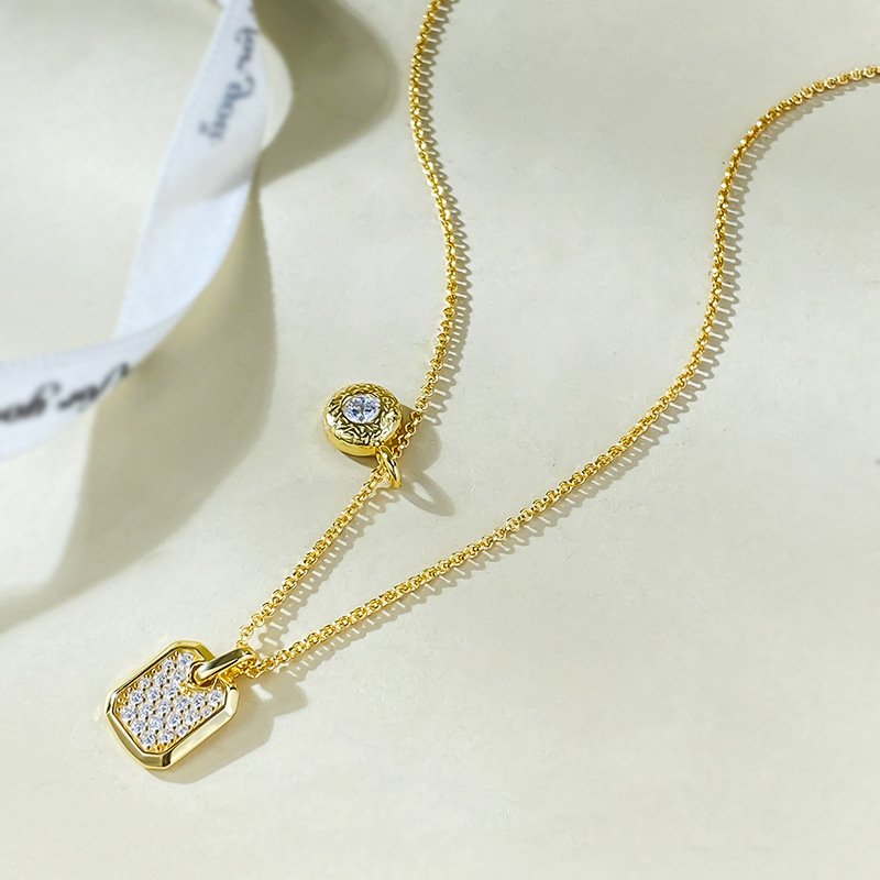 S925 Silver Daily Light Luxury Platinum Plated Perfume Bottle Pendant Necklace Cute Trendy & Religious Style