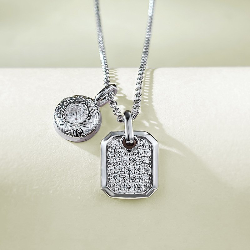 S925 Silver Daily Light Luxury Platinum Plated Perfume Bottle Pendant Necklace Cute Trendy & Religious Style