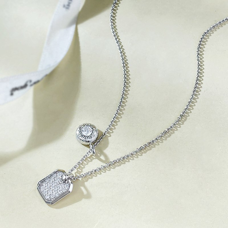 S925 Silver Daily Light Luxury Platinum Plated Perfume Bottle Pendant Necklace Cute Trendy & Religious Style