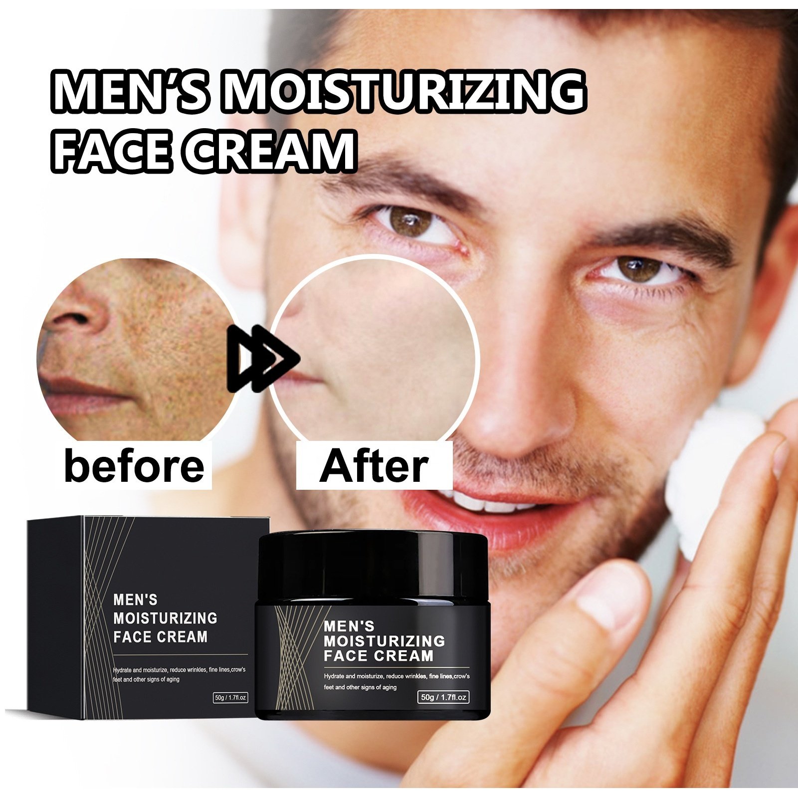 Factory Wholesale OEM Men's Anti-Wrinkle Facial Cream Nourishing Formula for Smoothing Fine Lines Hydration & Moisture Lock-In