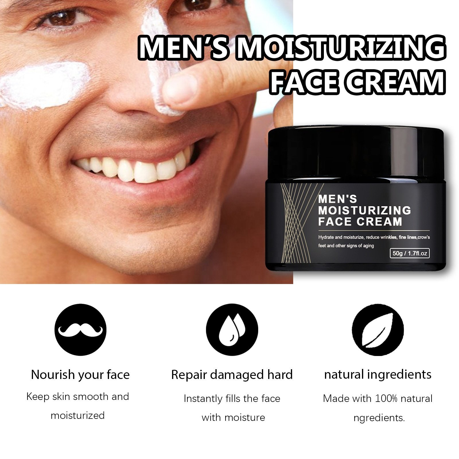 Factory Wholesale OEM Men's Anti-Wrinkle Facial Cream Nourishing Formula for Smoothing Fine Lines Hydration & Moisture Lock-In