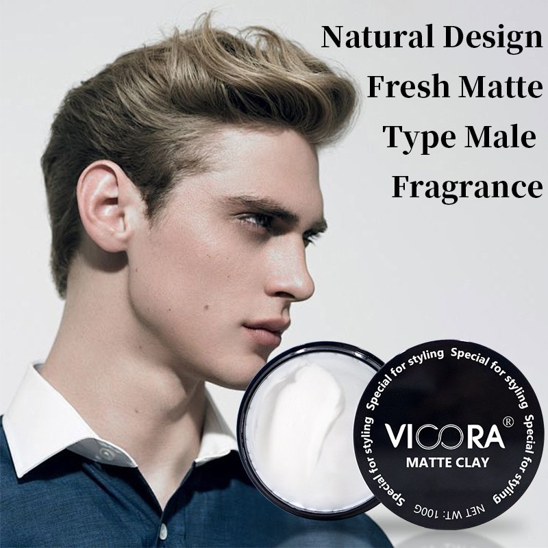 VIOORA Organic Beeswax Hair Mud New Comfortable Men's Hair Cream for Curly & Dry Hair Matte Feature Personal Brand