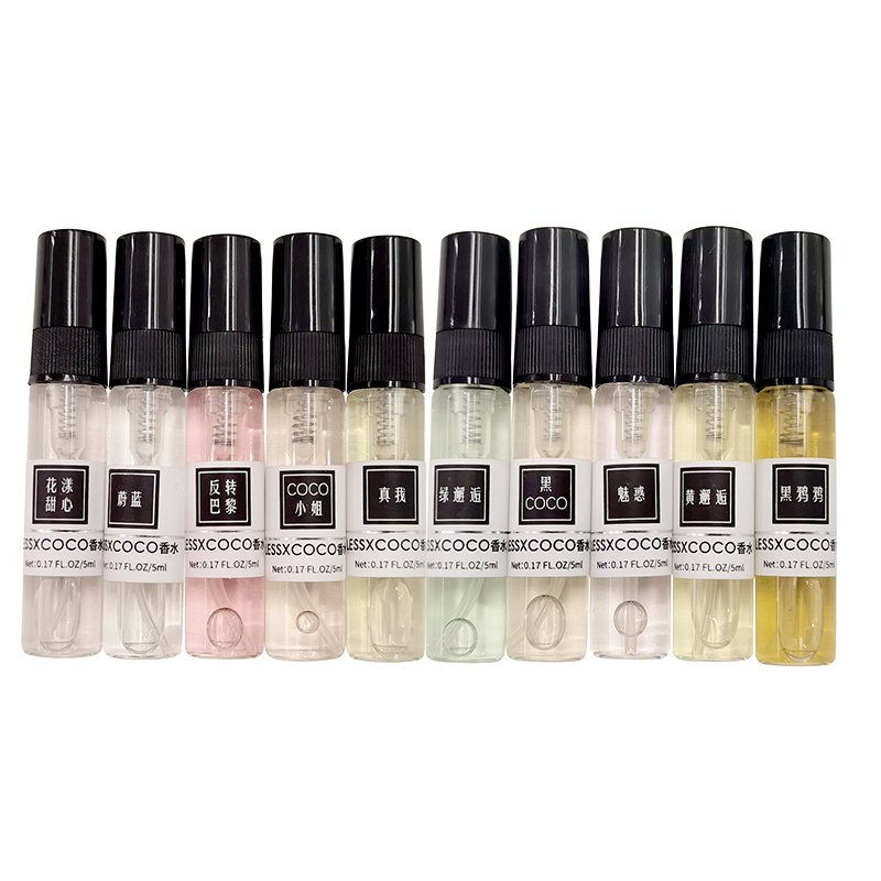 10 Flavor Private Label 5ml Perfume Samples Dating Charm French Women Men Body Parfum Test Tube Q Mini Sample Perfume