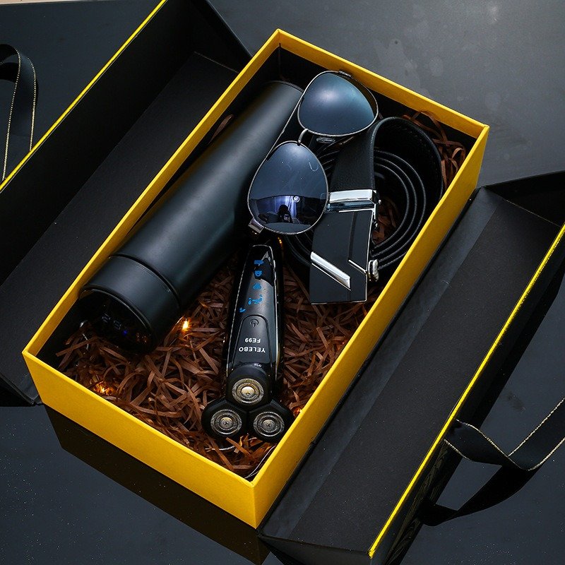 Souvenirs men's high-end business gift set thermos mug shaver valentine's day gift for boyfriend
