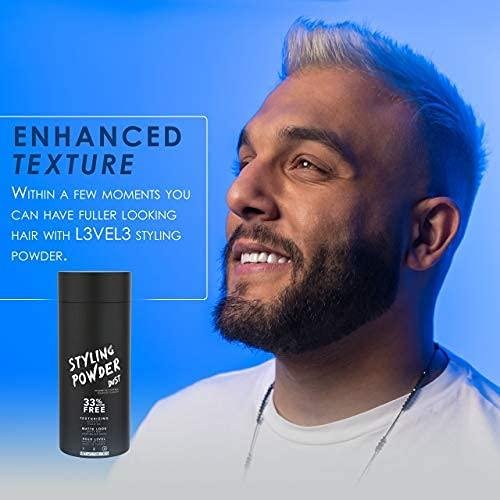 Natura Men's Hair Styling Powder Strong Gluten-Free Easy Apply Adds Texture Dry Frizzy Oil Greasy Residue Free Scented Beards