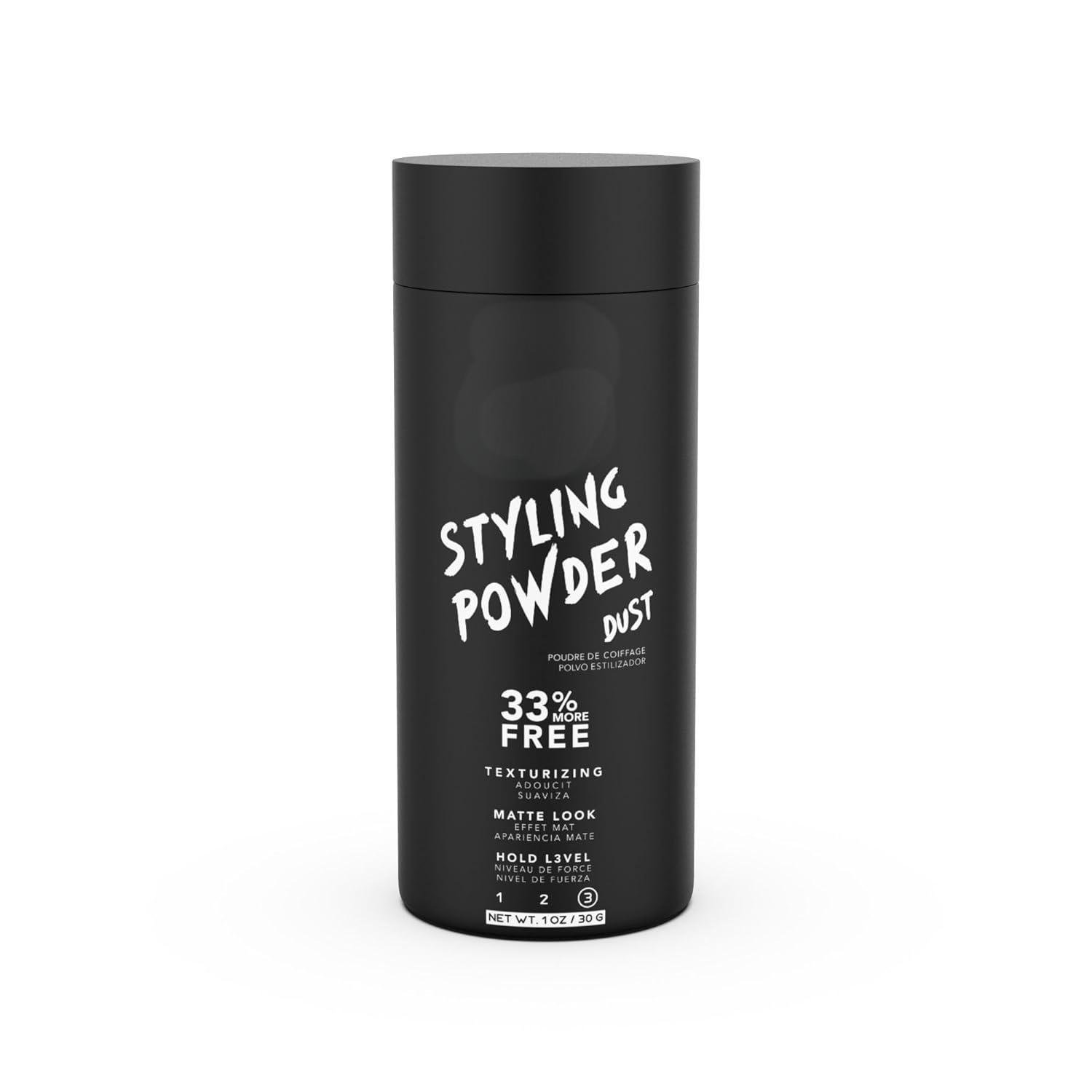 Natura Men's Hair Styling Powder Strong Gluten-Free Easy Apply Adds Texture Dry Frizzy Oil Greasy Residue Free Scented Beards